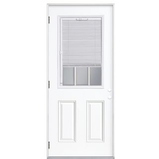 ReliaBilt Blinds Between The Glass 9 Lite Prehung Outswing Steel Entry Door Prehung (Common 80 in; Actual 80.625 in x 33.5 in)