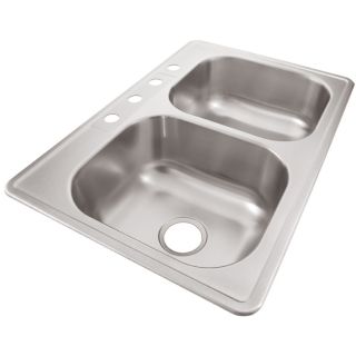 Elkay 20 Gauge Double Basin Drop In Stainless Steel Kitchen Sink