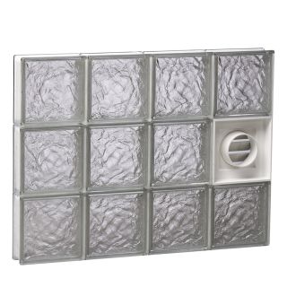 REDI2SET 40 in x 18 in Ice Glass Pattern Series Frameless Replacement Glass Block Window