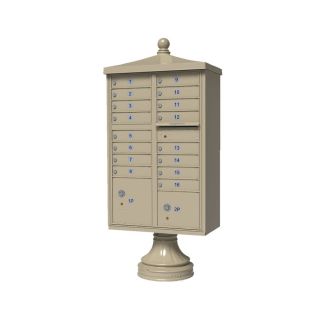 Florence 31 in x 71 in Metal Sandstone Lockable Cluster Mailbox