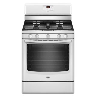 Maytag 5 Burner Freestanding 5.8 cu ft Self Cleaning Gas Range (White) (Common 30 in; Actual 29.875 in)