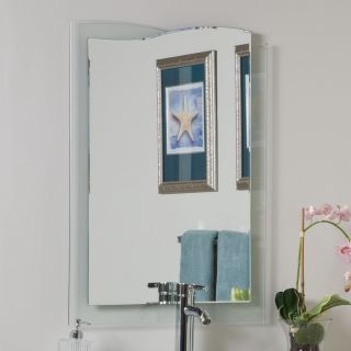 Decor Wonderland Tula 31.5 in H x 23.6 in W Frameless Bathroom Mirror with Hardware and Beveled Edges