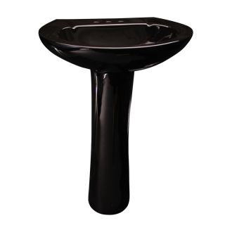Barclay Hampshire 33 in H Black Vitreous China Complete Pedestal Sink