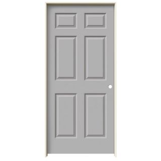 ReliaBilt 6 Panel Solid Core Smooth Molded Composite Left Hand Interior Single Prehung Door (Common 80 in x 36 in; Actual 81.68 in x 37.56 in)