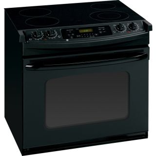 GE 30 in Smooth Surface 4.4 cu ft Self Cleaning Drop In Electric Range (Black)