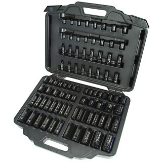 Ingersoll Rand 86 Piece 1/2 in and 3/8 in Drive Standard 6 Point Impact Socket Set with Case