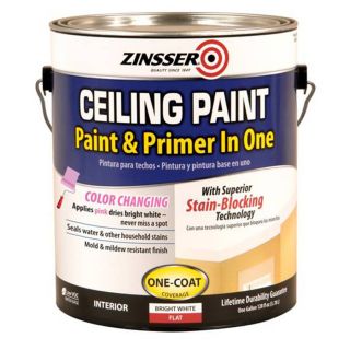Zinsser 128 fl oz Interior Flat Ceiling Bright White Water Base Paint and Primer in One with Mildew Resistant Finish