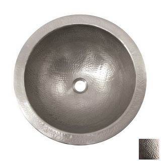 The Copper Factory Artisan Satin Nickel Copper Drop In Round Bathroom Sink with Overflow (Drain Included)