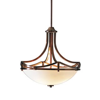 allen + roth 17 in W Light Oil Rubbed Bronze Pendant Light with Frosted Shade