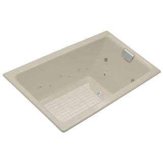 KOHLER Tea For Two 2 Person Sandbar Cast Iron Rectangular Whirlpool Tub (Common 54 in x 60 in; Actual 24 in x 36 in x 66 in)
