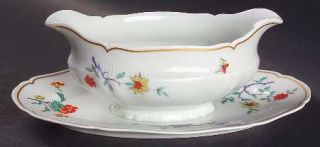 Haviland Shalimar Gravy Boat with Attached Underplate, Fine China Dinnerware   F