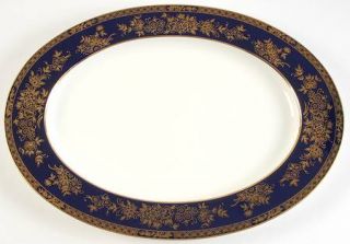 Mikasa Buckingham Cobalt Blue 17 Oval Serving Platter, Fine China Dinnerware  