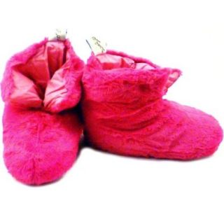 Fluffy Boot Slippers   Fuchsia (Large) Furry Pink Boot Slippers Shoes