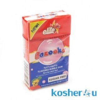 Bazooka Tutti Frutti Flavored Bubble Gum   Sugar Free  Chewing Gum  Grocery & Gourmet Food