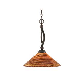 Brooster 16 in W Black Copper Pendant Light with Tinted Shade