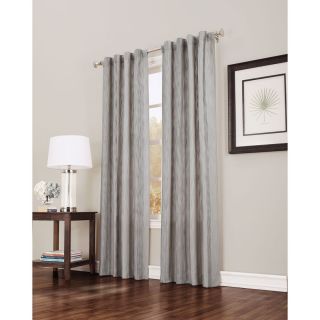 allen + roth 63 in L Solid Slate Back Tab Curtain Panel