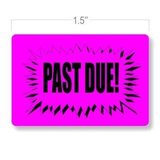 Payment Due Collection Stickers / Past Due (Starburst Design) / 1.5 x 1 in. / 250 Count / Flat Printed / 5 Color Choices  Labels 