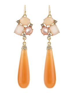 Mixed Crystal Drop Earrings, Peach