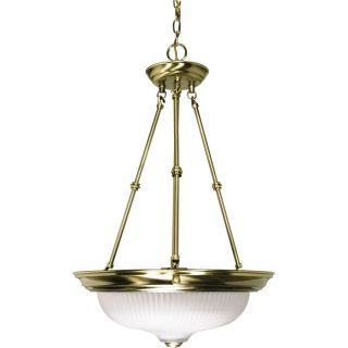 Vanguard 15 in W Antique Brass Pendant Light with Frosted Shade