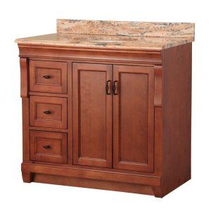 Foremost NACASEB3722DL Warm Cinnamon Naples 37 Vanity with Left Drawers & Top i