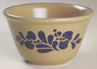 Pfaltzgraff Folk Art Deep Dessert Bowl, Fine China Dinnerware   Blue Floral Desi