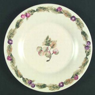 Pfaltzgraff Jamberry Accent Luncheon Plate, Fine China Dinnerware   Green/Tan Le