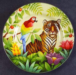 Sakura Jungle Animals Salad Plate, Fine China Dinnerware   Exotic Animals On Rim
