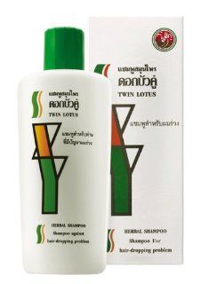 Twin Lotus Original Herbal Shampoo Herbs for Hair Fall Due to Breakage 300cc Made in Thailand 