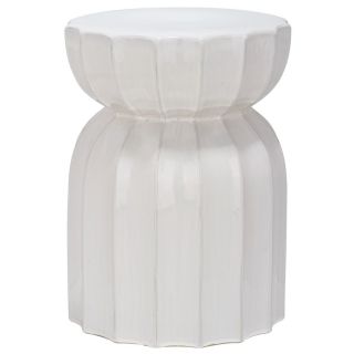 Safavieh 17.5 in White Ceramic Hourglass Chinese Garden Stool