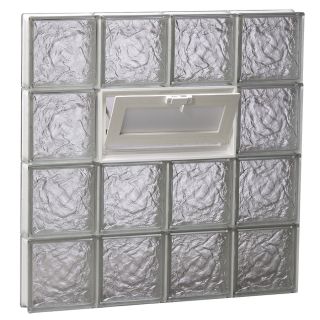 REDI2SET 38 in x 26 in Ice Glass Pattern Series Frameless Replacement Glass Block Window