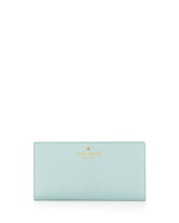 cobble hill leather stacy wallet, grace blue   kate spade new york