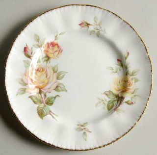 Paragon Peace Rose Bread & Butter Plate, Fine China Dinnerware   Yellow/Red Rose