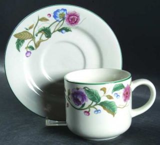 Citation Castlegarden Collection Flat Cup & Saucer Set, Fine China Dinnerware  