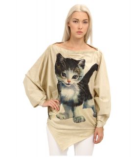 Vivienne Westwood Gold Label T Shirt Oversize Kitten Womens Long Sleeve Pullover (Multi)