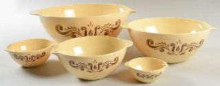 Pfaltzgraff Village (Made In China) Set of 5 Nested Melamine Mixing Bowls, Fine