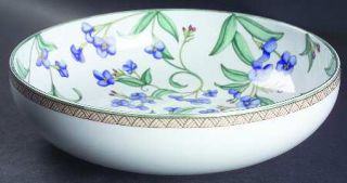 Dansk Umbrian Flowers 11 Pasta Serving Bowl, Fine China Dinnerware   Blue Flowe