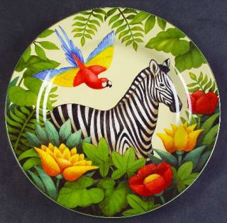Sakura Jungle Animals Salad Plate, Fine China Dinnerware   Exotic Animals On Rim
