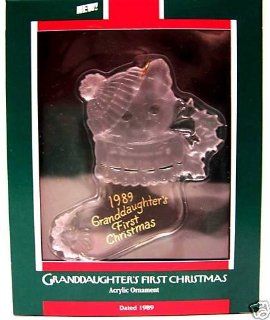 Granddaughter's First Christmas Acrylic Ornament Date 1989  Decorative Hanging Ornaments  