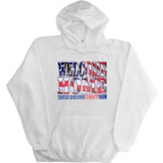 Mens Hooded Sweatshirt  WELCOME HOME   THESE COLORS DIDN'T RUN Clothing