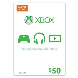 Xbox $50 Gift Card Xbox One Video Games