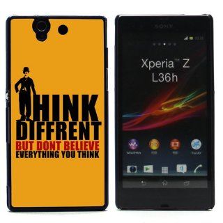 Think Different Hard Case Cover for Sony Xperia Z L36h Cell Phones & Accessories