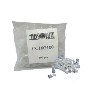 Absolute CC16G100 Crimp Caps 100 Pcs. for many different types of car audio and security Installations  Vehicle Speaker Connectors 