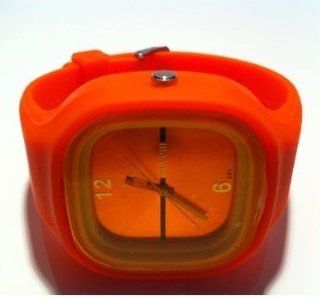 niceEshop(TM) Jelly Watch Unisex Silicone Wristband Orange Jewelry