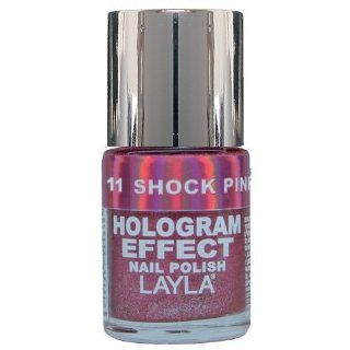 Layla Hologram Effect Nail Polish, Shock Pink, 1.9 Ounce  Mirror Nails Paint  Beauty