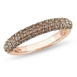 14k Rose Gold Black Diamond Ring (0.75 Cttw) Jewelry