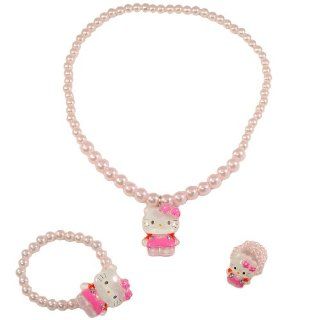 Hello Kitty bead jewelry set   1x necklace, 1x bracelet, 1x ring   RANDOM STYLES SENT   Strand Necklaces
