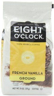 Eight O'Clock Coffee, French Vanilla Ground, 11 Ounce Bags (Pack of 4)  Grocery & Gourmet Food