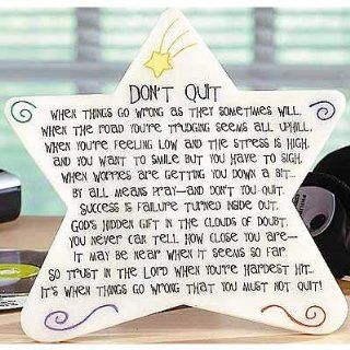 "Don't Quit" Star Plaque   Decorative Plaques