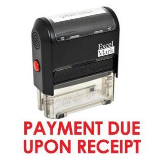 PAYMENT DUE UPON RECEIPT Self Inking Rubber Stamp   Red Ink (42A1539WEB R)  Business Stamps 