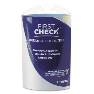 First Check Products   First Check   Alcohol Breath Test Kit   Sold As 1 Each   Quick, easy and affordable way to test for the presence of alcohol.   Over 99% accurate with results in just two minutes.   Sensitive enough to detect one drink.   Kit includes